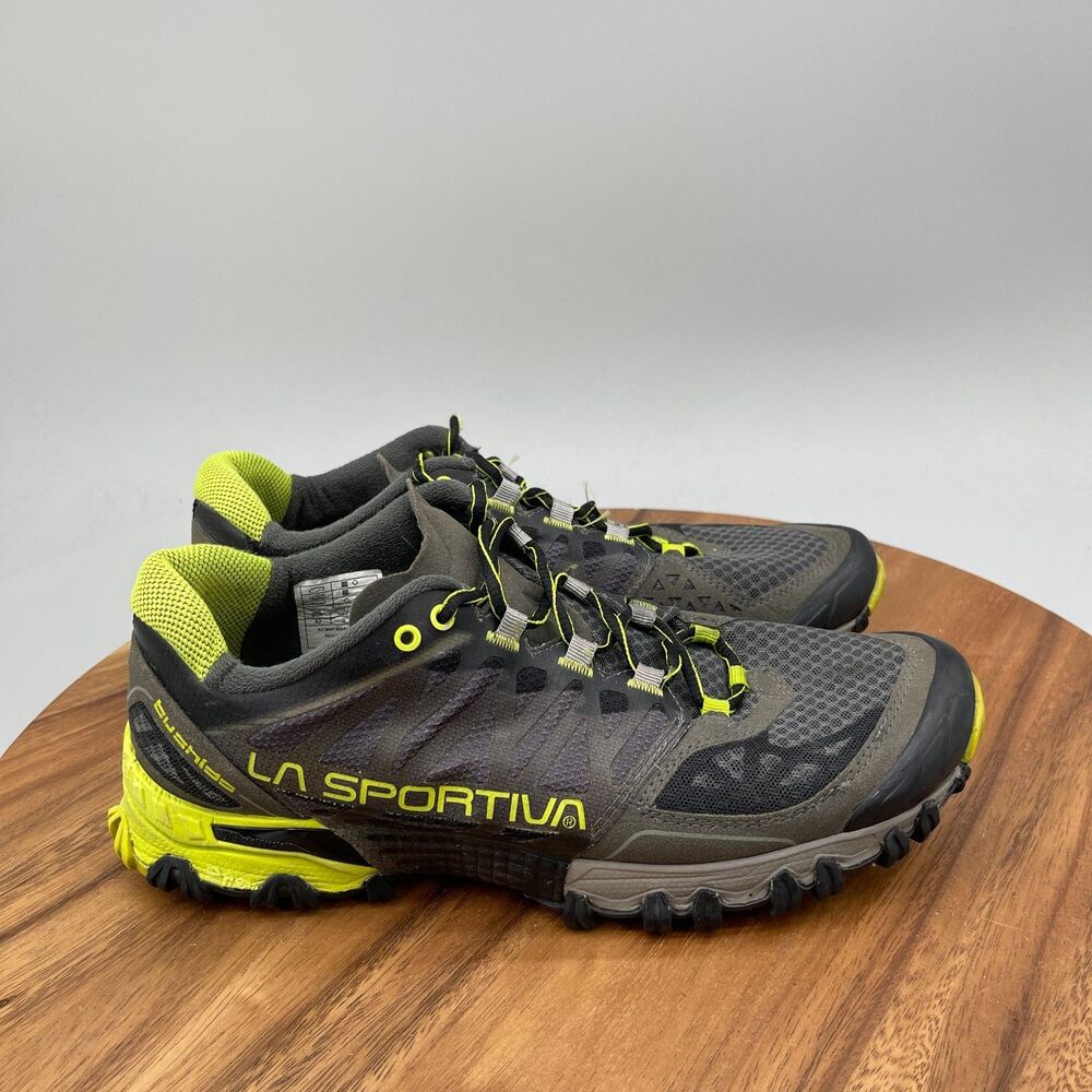 La Sportiva Bushido Shoes Mens Size 9 Gray Yellow Trail Running Comfort Hiking
